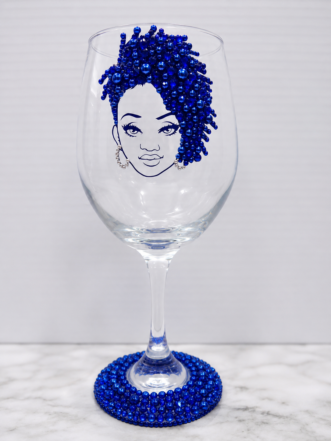Handcrafted Beaded Wine Glass | Elegant Custom Glassware by Unique Dezigns