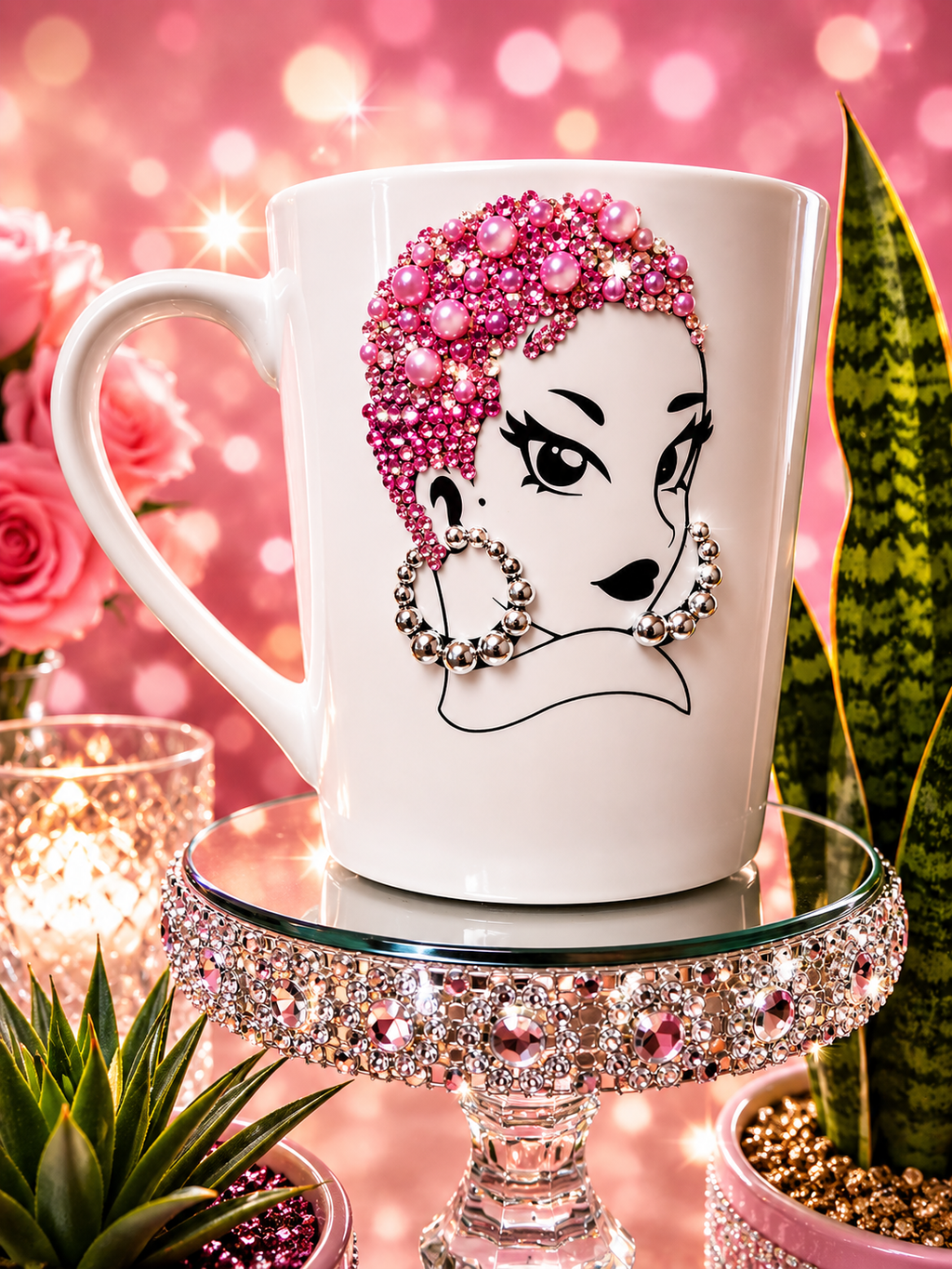 Purple Bling Diva Coffee Mug | Rhinestone Glam Mug | Fashion Queen Gift for Women