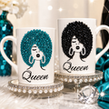 Bling Afro Queen Coffee Mug Rhinestone Diva Mug Glam Black Girl Coffee Cup Gift for Her