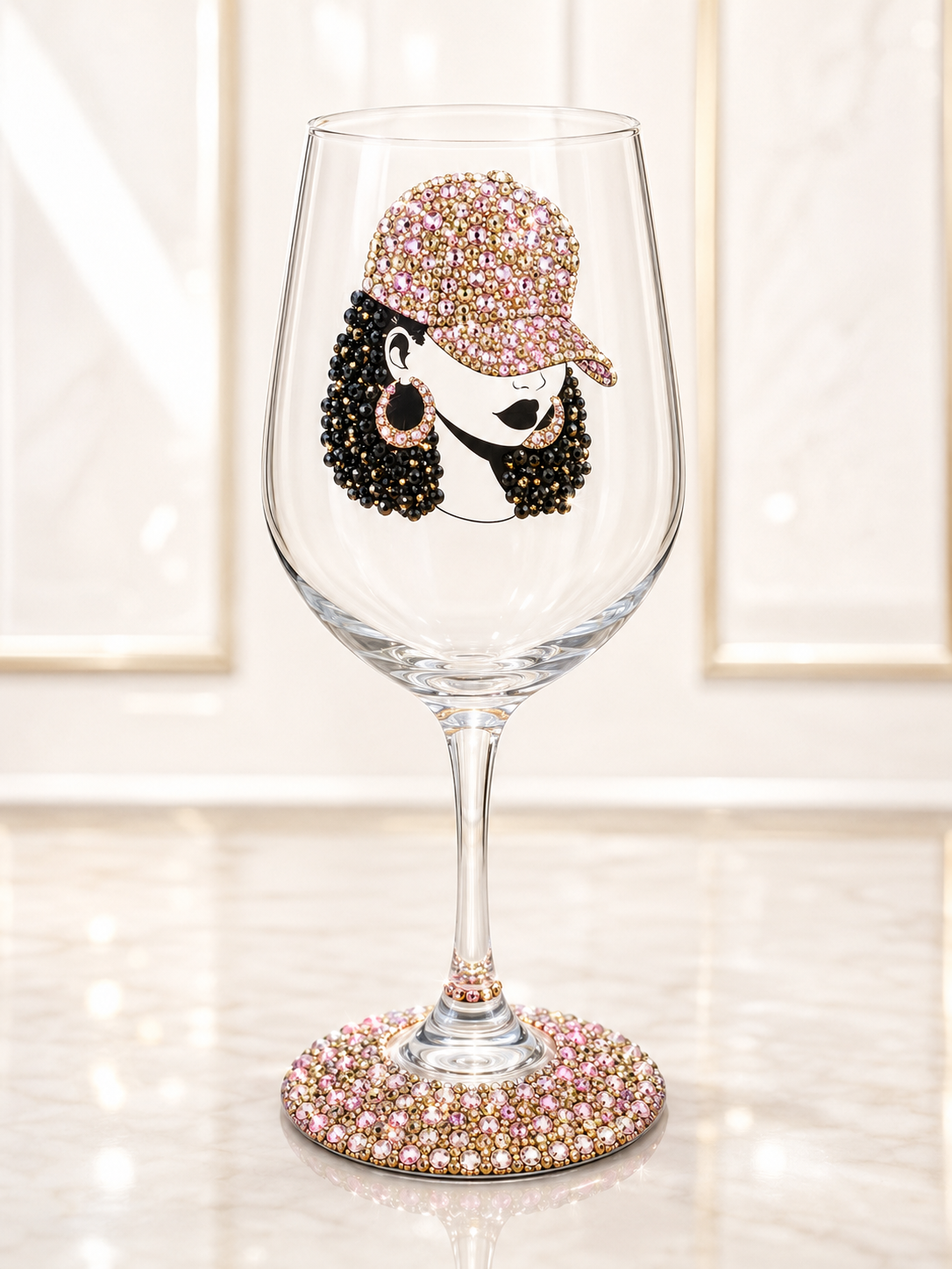 Rhinestone Bling Wine Glass