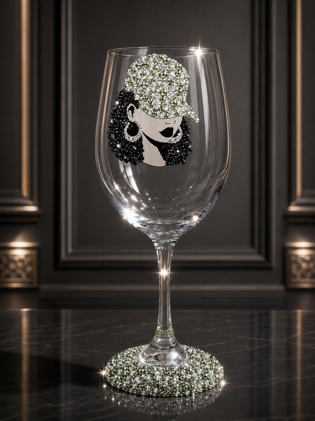 Rhinestone Bling Wine Glass
