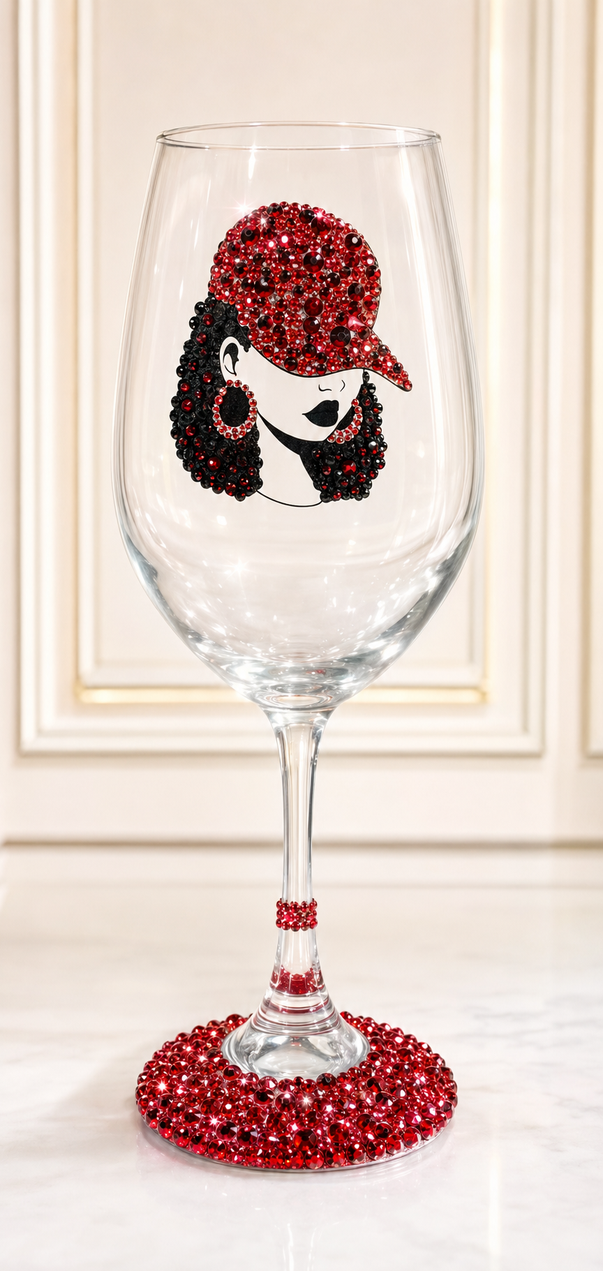 Rhinestone Bling Wine Glass