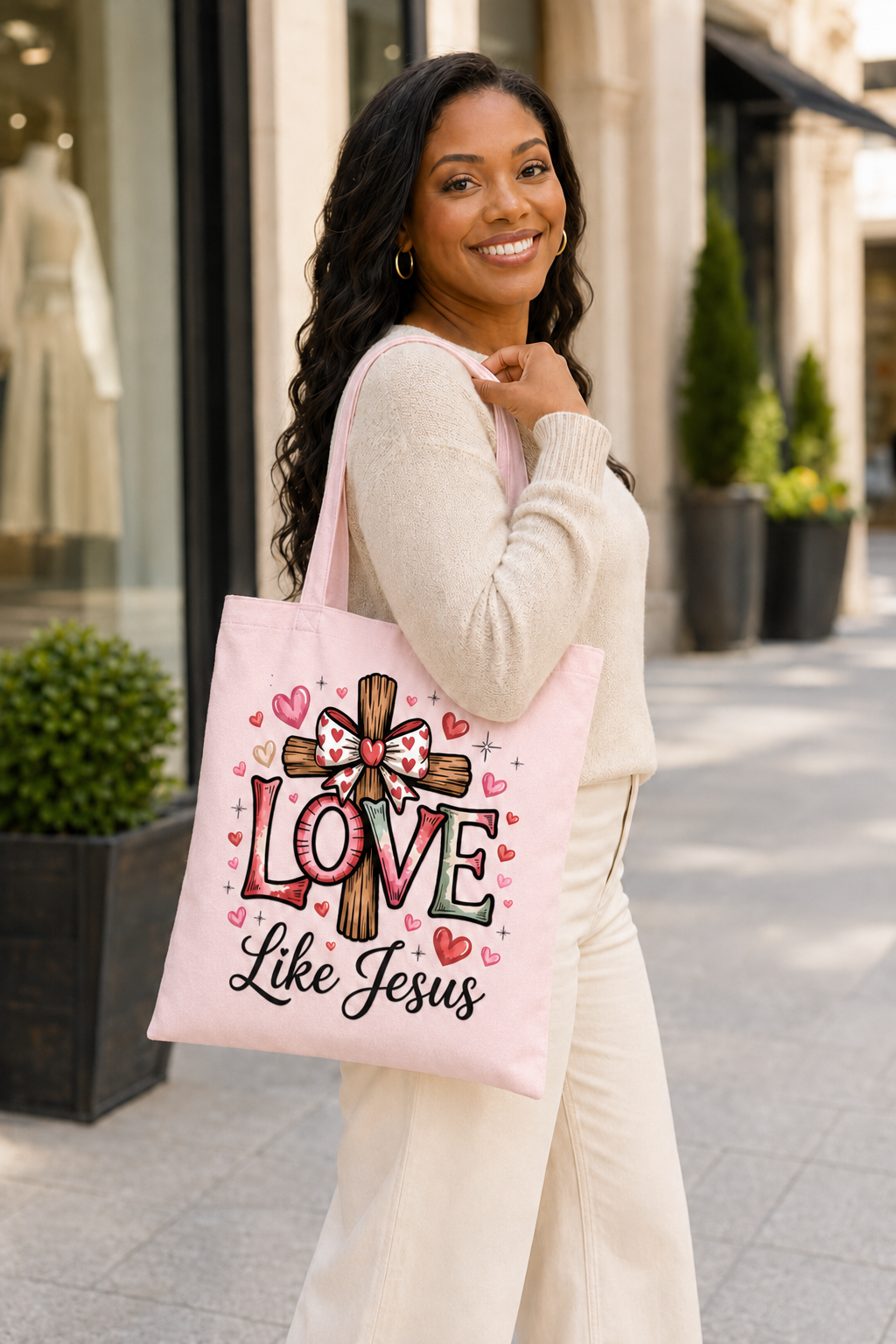 Love Like Jesus Tote Bag| Unique Tote Bags| school tote bag| Gift for her| Faith & Inspiration Tote Bag Collection