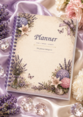 Vintage Floral Planner| Calendar| Journal| Spiral lavender planner