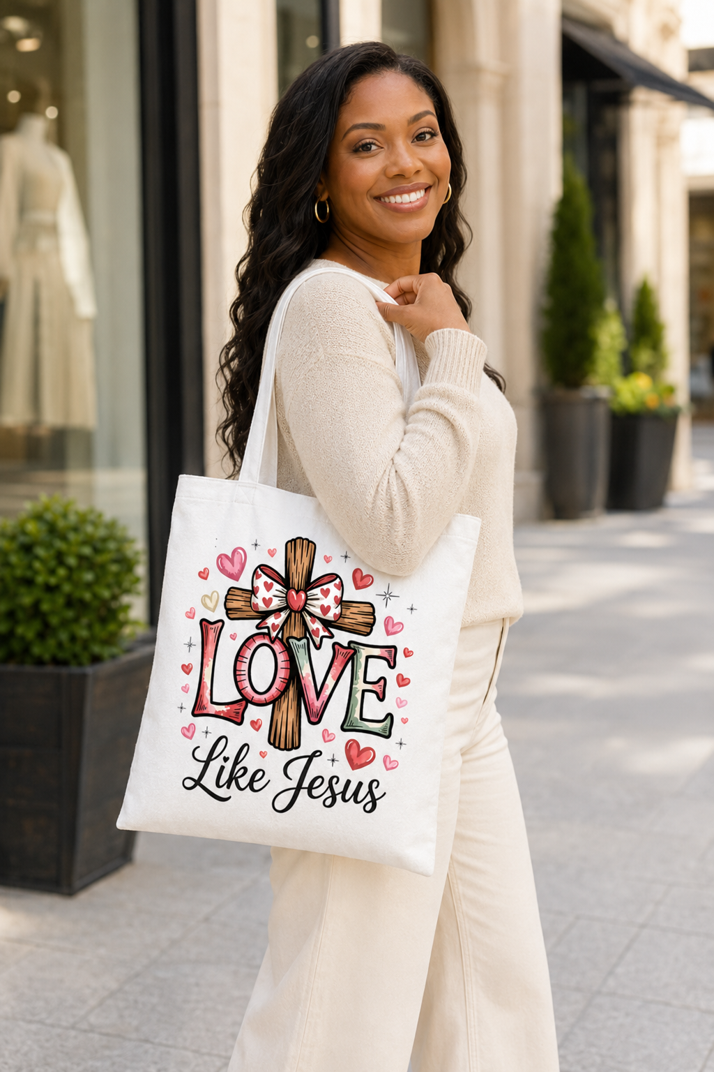 Love Like Jesus Tote Bag| Unique Tote Bags| school tote bag| Gift for her| Faith & Inspiration Tote Bag Collection
