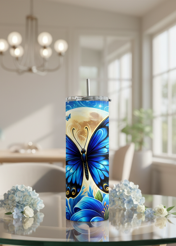 Midnight Butterfly tumbler