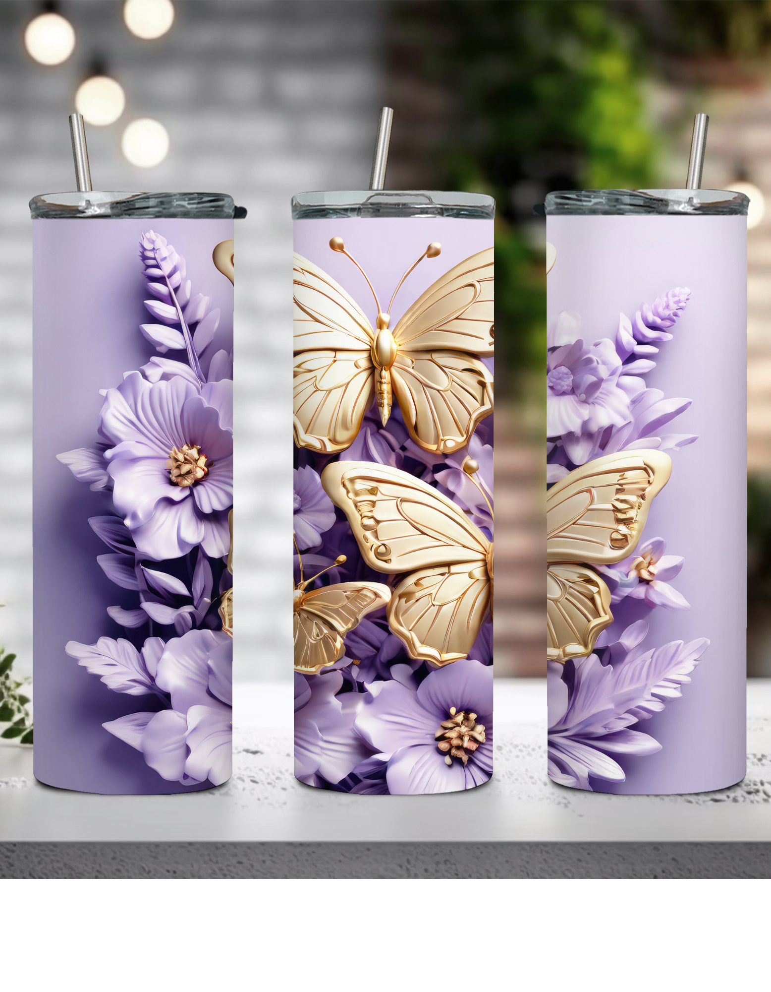 Purple Butterfly Tumbler