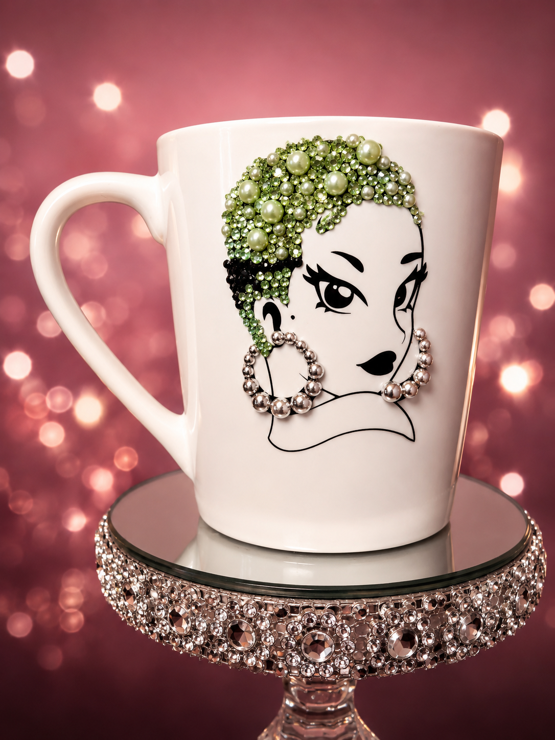 Purple Bling Diva Coffee Mug | Rhinestone Glam Mug | Fashion Queen Gift for Women