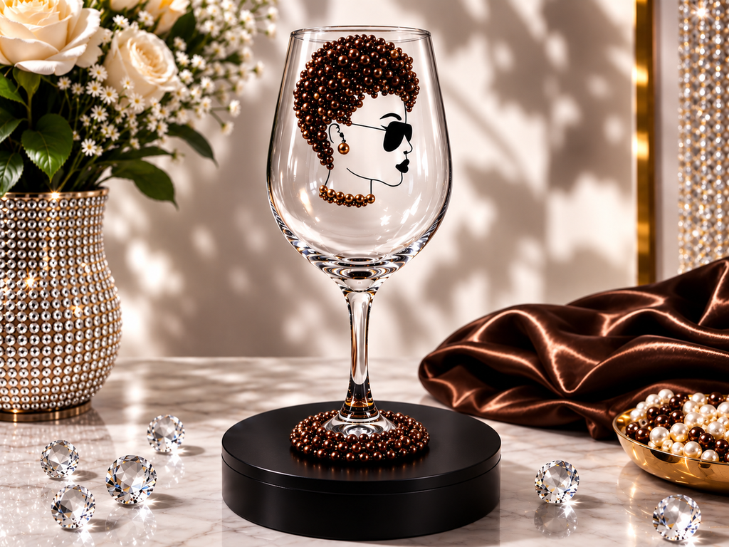 Embellished Bling Wine Glass for Celebrations
