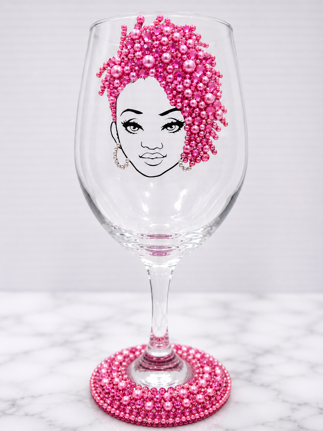 Handcrafted Beaded Wine Glass | Elegant Custom Glassware by Unique Dezigns