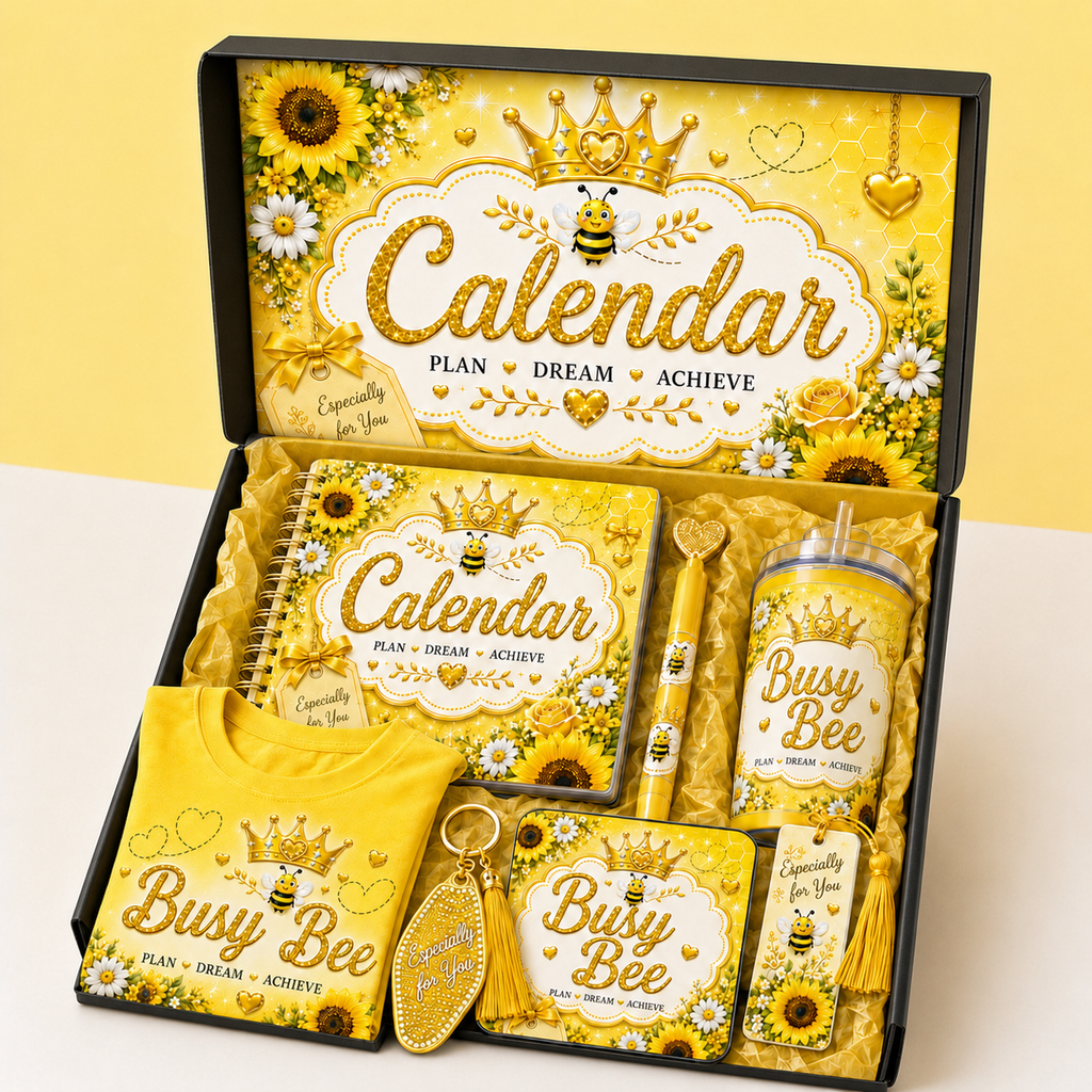 Yellow Bumble Bee planner| Printable Planner Pages | Undated Monthly Calendar | Birthday List | Contact Tracker | Shopping List | Notes | Personal Information | Digital Download