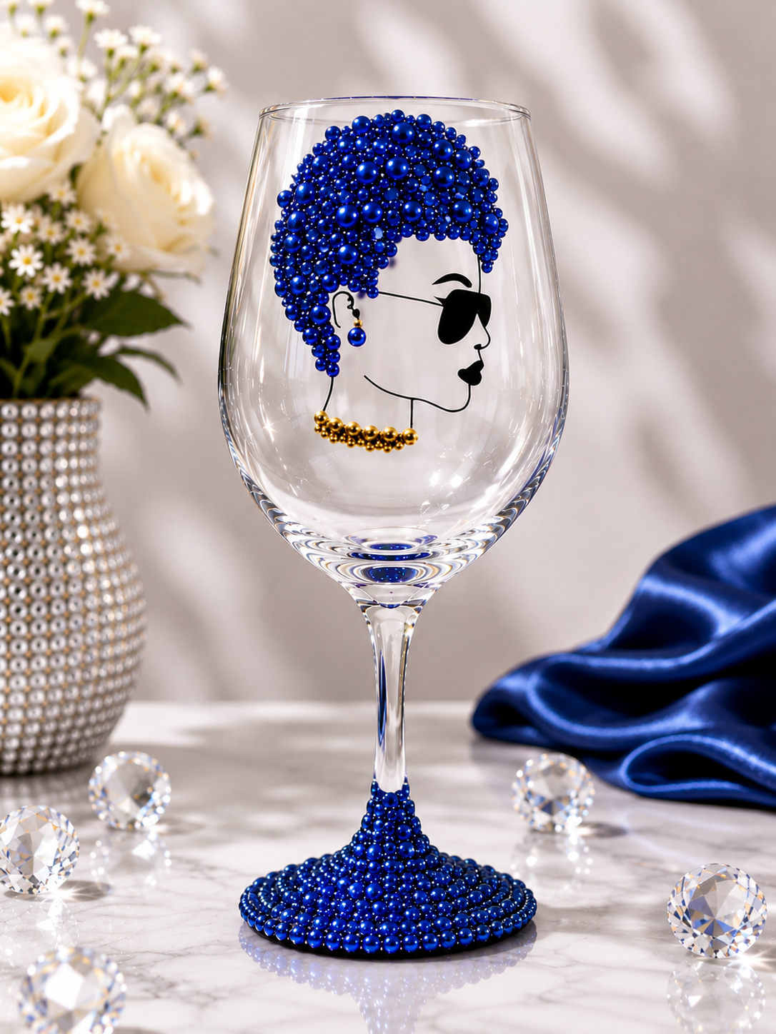 Embellished Bling Wine Glass for Celebrations