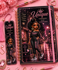 Glam Bling Binder & Bookmark – Handmade Gift Set