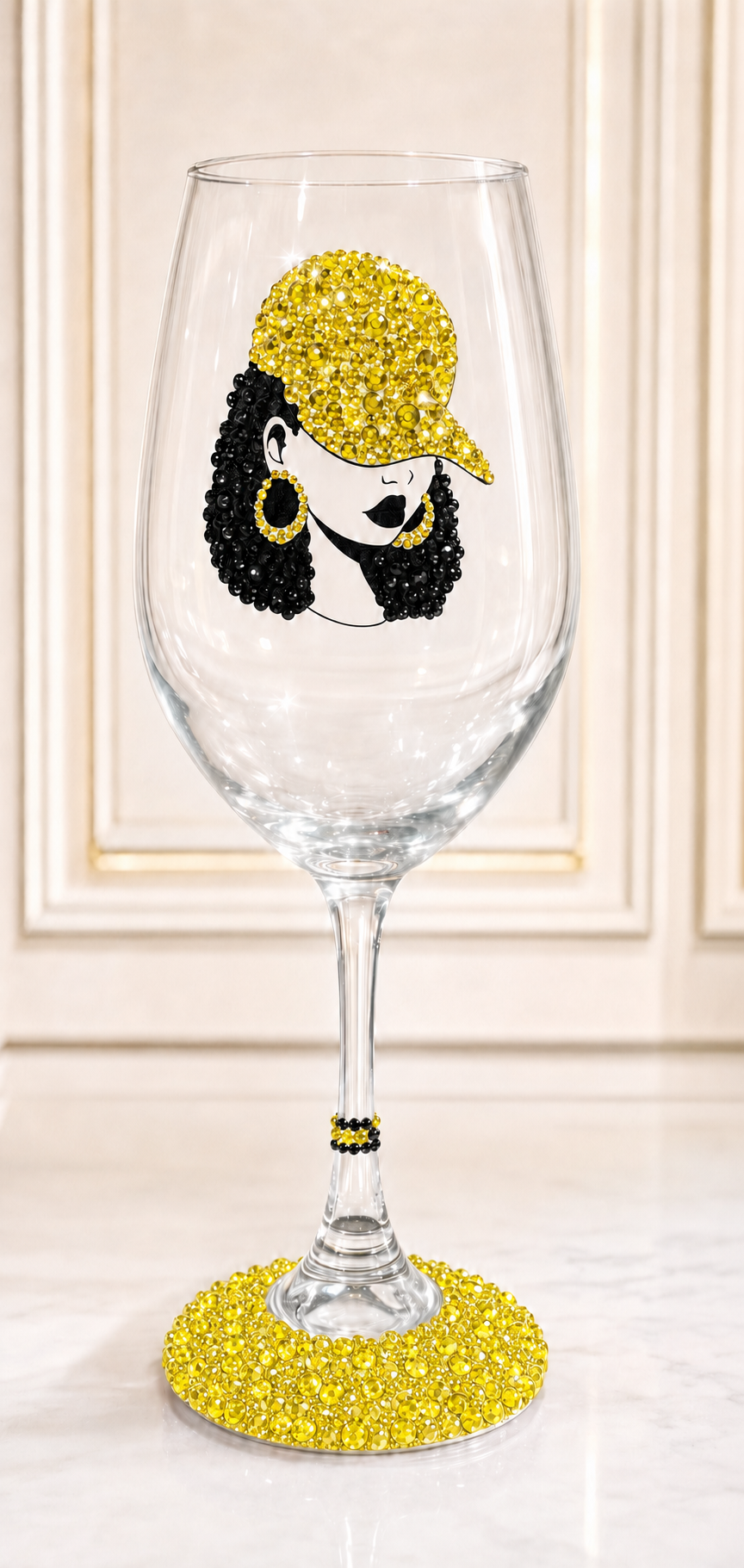 Rhinestone Bling Wine Glass