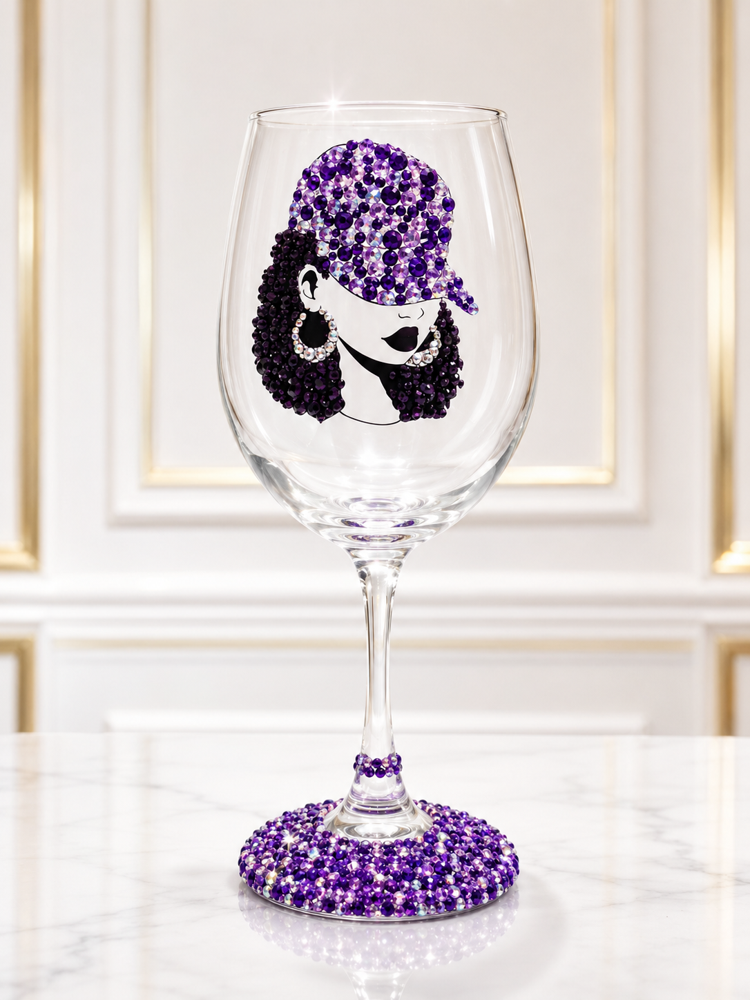 Rhinestone Bling Wine Glass