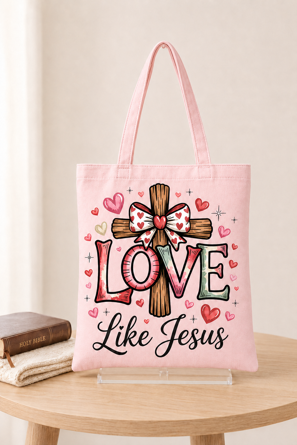 Love Like Jesus Tote Bag| Unique Tote Bags| school tote bag| Gift for her| Faith & Inspiration Tote Bag Collection