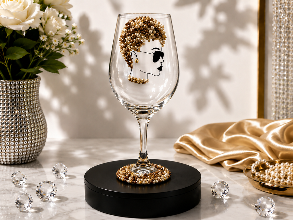 Embellished Bling Wine Glass for Celebrations