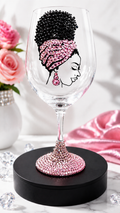 Handcrafted Beaded Wine Glass | Elegant Custom Glassware by Unique Dezigns