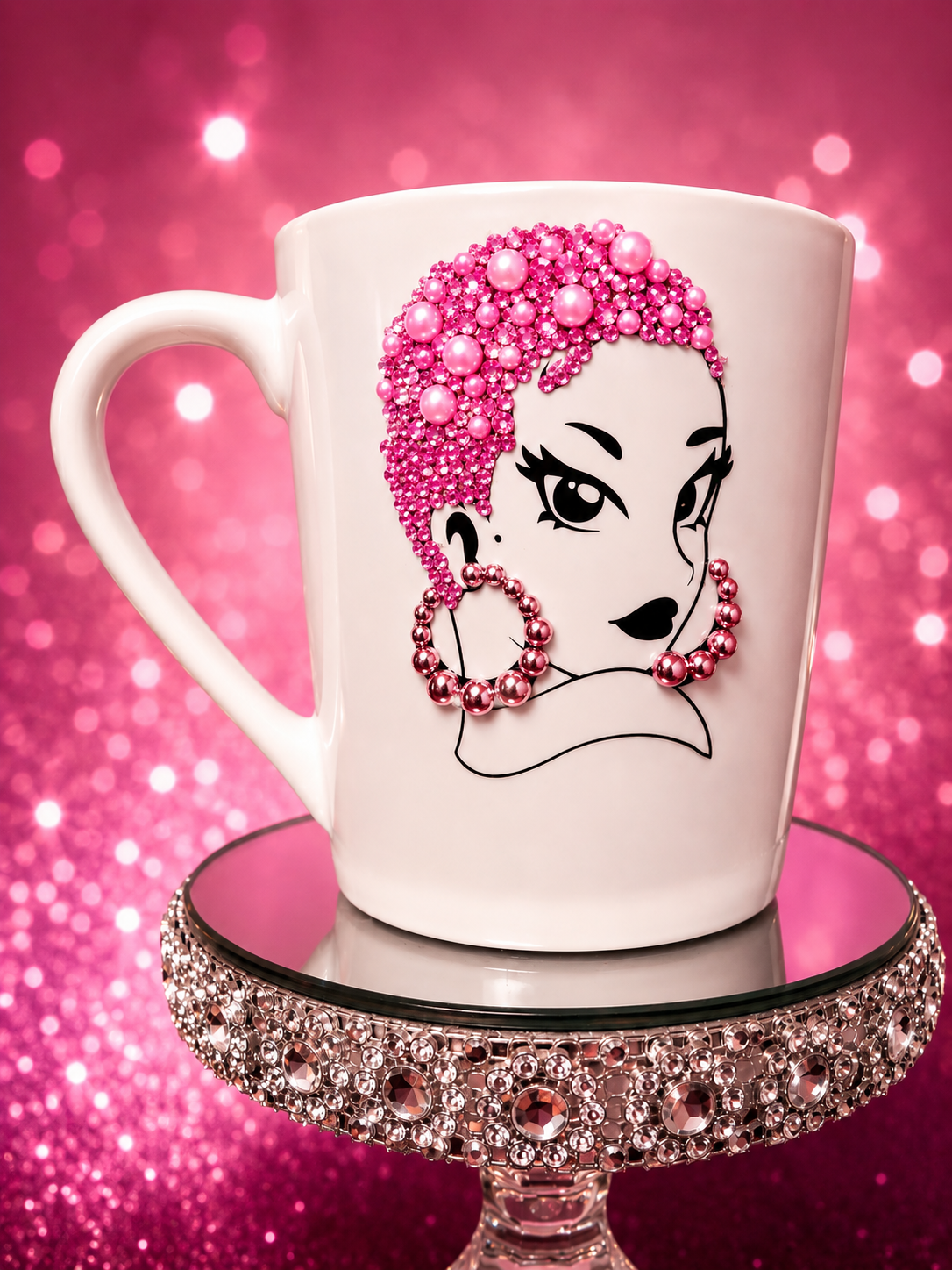 Purple Bling Diva Coffee Mug | Rhinestone Glam Mug | Fashion Queen Gift for Women