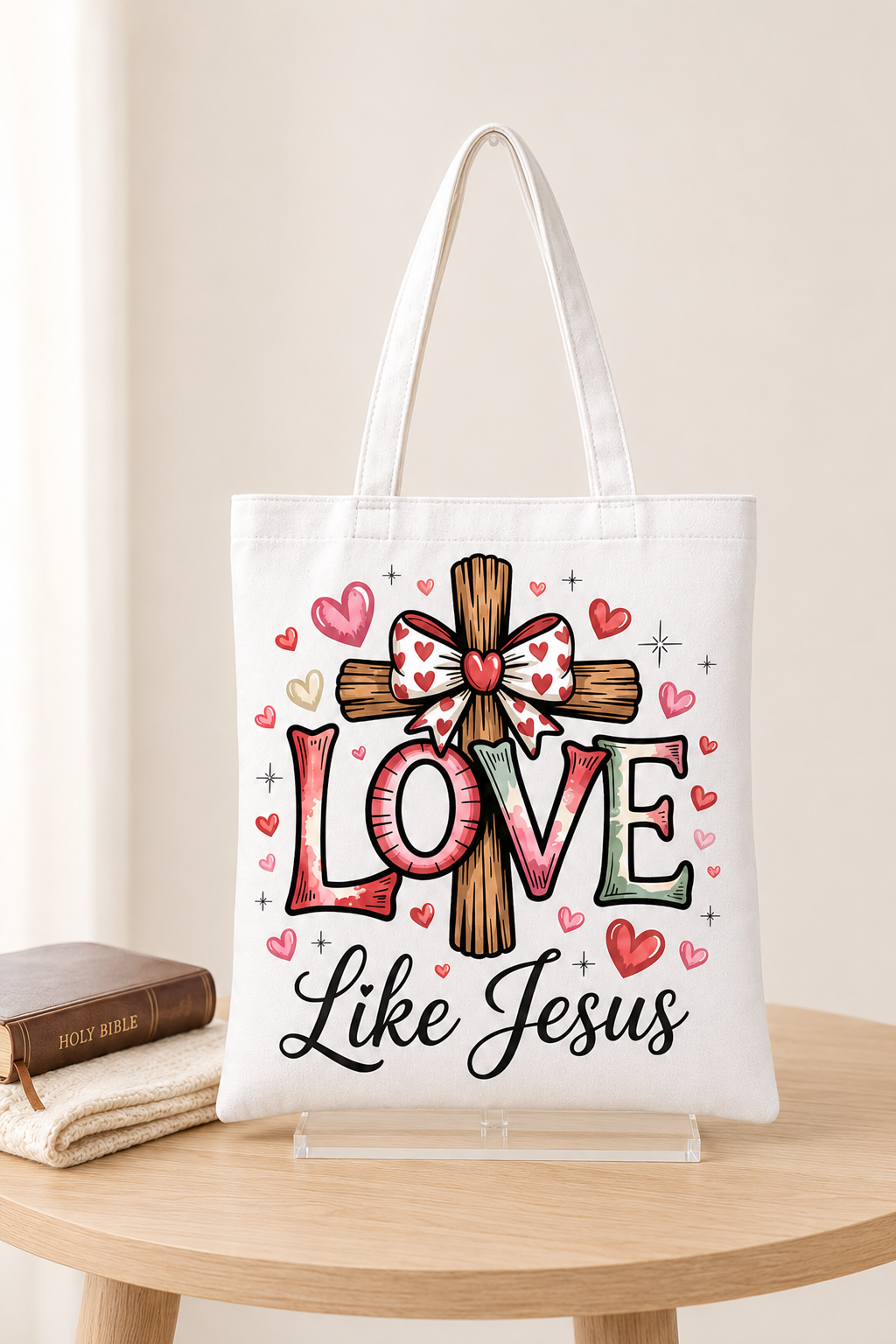Love Like Jesus Tote Bag| Unique Tote Bags| school tote bag| Gift for her| Faith & Inspiration Tote Bag Collection